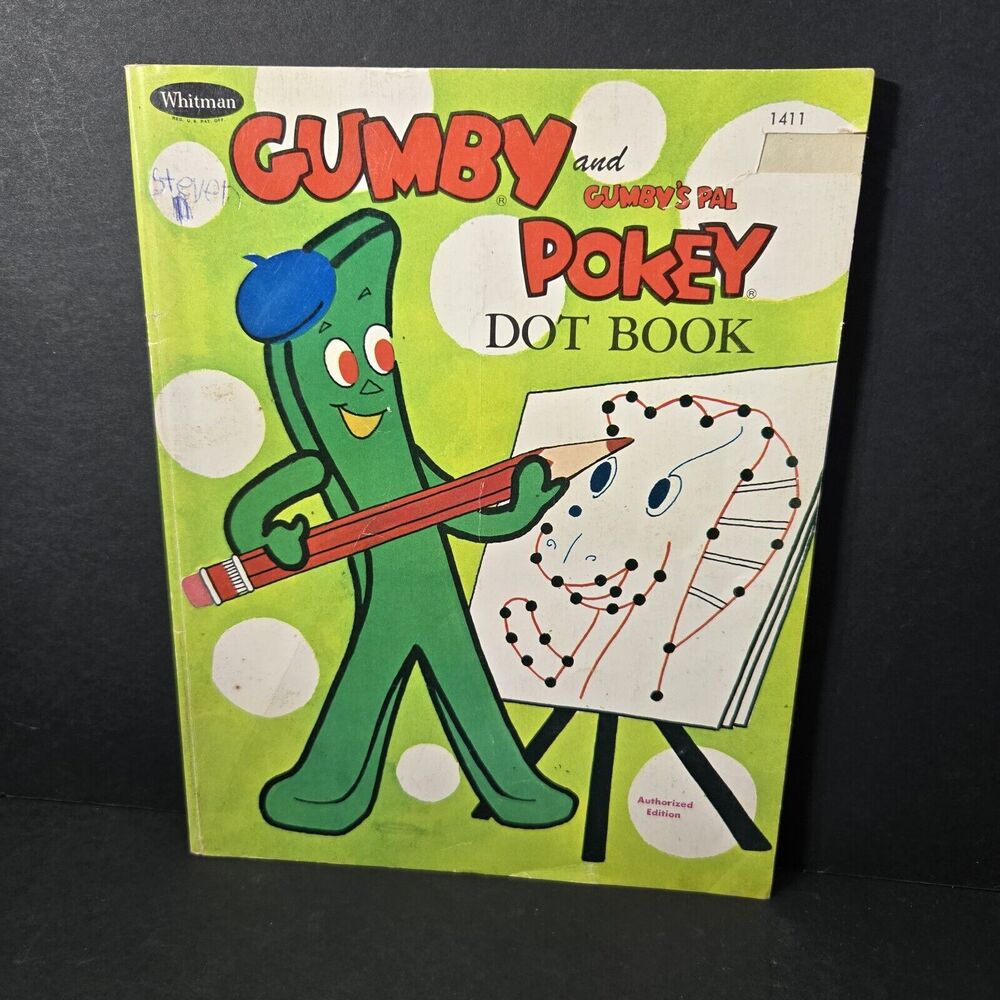 Vintage Gumby and Pokey Dot Book 1970 Whitman Coloring Book COLLECTIBLE RARE GD - Picture 1 of 14